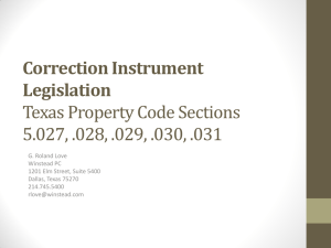 Correction Instrument Legislation Texas Property Code Sections
