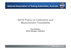 NATA Policy on Calibration and Measurement Traceability