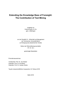 Extending the Knowledge Base of Foresight: The Contribution of