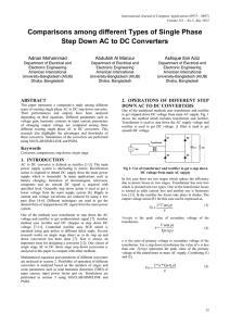 Comparisons among different Types of Single Phase Step Down AC