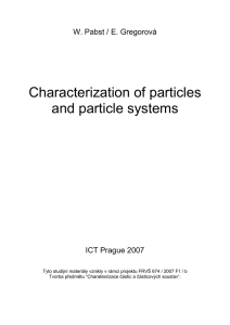 Characterization of particles and particle systems