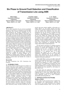 Six Phase to Ground Fault Detection and Classification of