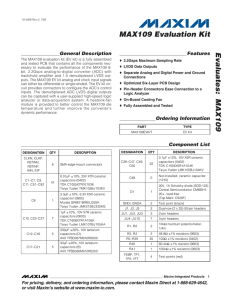 MAX109 EV kit - Part Number Search