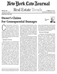 Owner`s Claims For Consequential Damages