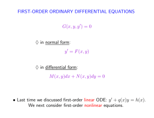 FIRST-ORDER ORDINARY DIFFERENTIAL EQUATIONS G(x,y,y/)=0