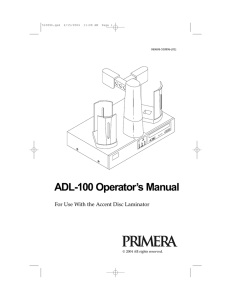ADL-100 Operator`s Manual