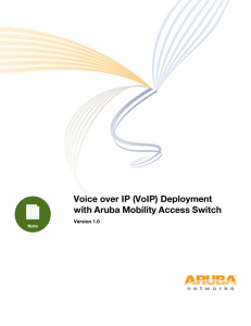 Voice over IP Deployment with Aruba Mobility Access Switch