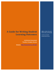 A Guide for Writing Student Learning Outcomes