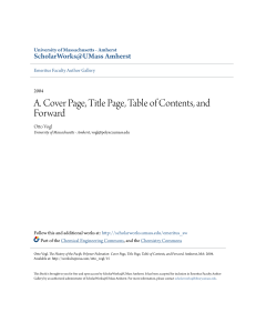 A. Cover Page, Title Page, Table of Contents, and Forward