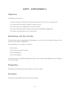 EXP7: AMPLIFIERS I.
