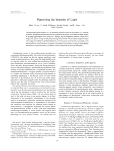 Perceiving the Intensity of Light