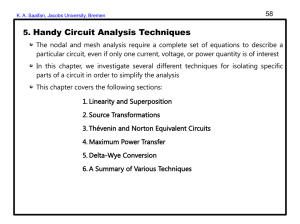 5. Handy Circuit Analysis Techniques