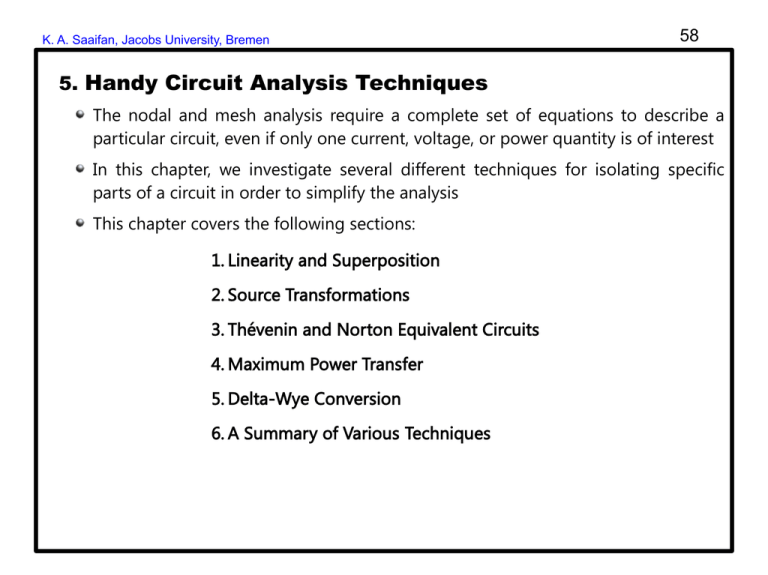 5. Handy Circuit Analysis Techniques