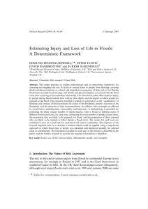 Estimating Injury and Loss of Life in Floods: A Deterministic