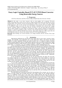 Fuzzy Logic Controller Based ZVT-ZCT PWM Boost Converter Using