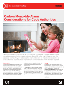 Carbon Monoxide Alarm Considerations for Code Authorities
