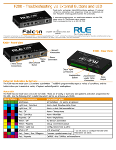 F200 - Troubleshooting via External Buttons and LED