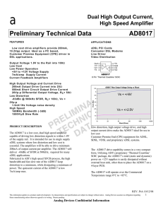 Preliminary Technical Data AD8017