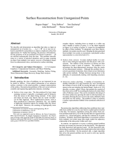 Surface reconstruction from unorganized points