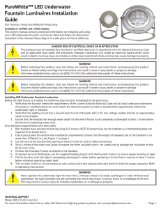 PureWhite™ LED Underwater Fountain Luminaires Installation Guide