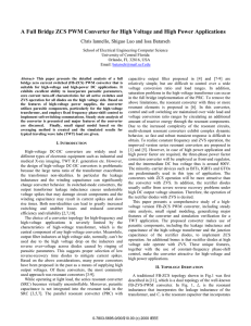 A Full Bridge ZCS PWM Converter for High Voltage and High Power