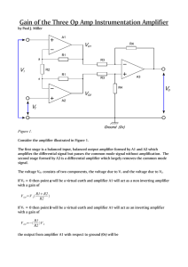 Gain of the Three Op Amp Instrumentation Amplifier