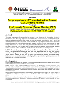 Surge Impedance of Transmission-line Towers: C. A. Jordan`s
