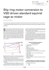 Slip ring motor conversion to VSD driven standard squirrel cage ac