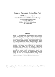 Humour Research: State of the Art