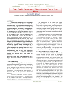 Power Quality Improvement Using Active and Passive Power Filters