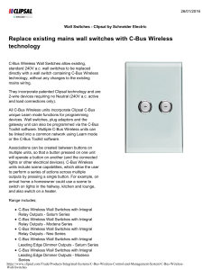 Replace existing mains wall switches with C-Bus Wireless
