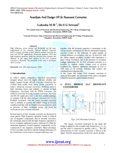 Ananlysis And Design Of Llc Resonant Converter