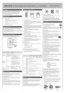 Battery Backup with Surge Protection User Manual Battery