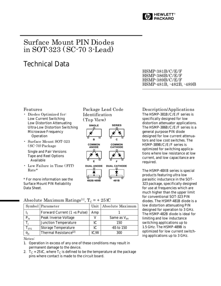 huaban 10PCS HVB190STR SOT-323 SC-70 Marking H9 PIN Diode Series Connection