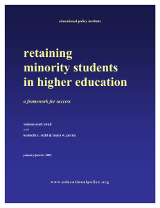 Retaining Minority Students in Higher Education
