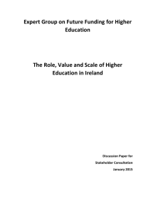 Role, Value and Scale of Higher Education in Ireland