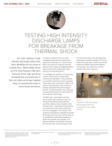 testing high intensity discharge lamps for breakage from thermal shock