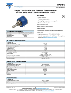 PP27 BS Single Turn Continuous Rotation Potentiometer or with