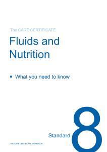 Standard 8: Fluids and nutrition