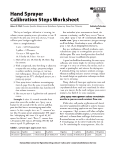 Hand Sprayer Calibration Steps Worksheet