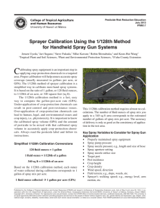 Sprayer Calibration Using the 1/128th Method for Handheld