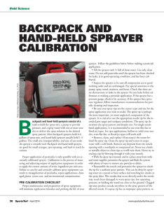 BACKPACK AND HAND-HELD SPRAYER CALIBRATION