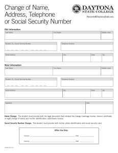 Change of Name, Address, Telephone or Social Security Number