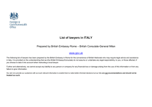 Italy - List of English-speaking lawyers
