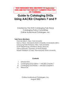 Cataloging DVDs (Electronic Resources)