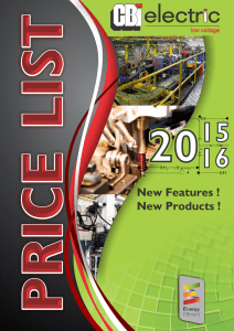 Price List 2016 - CBI-electric (Circuit Breaker Industries)