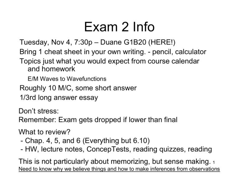 Exam 2 Review University Of Colorado Boulder Exam 2 Review University Of Colorado Boulder