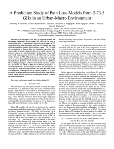 A Prediction Study of Path Loss Models from 2