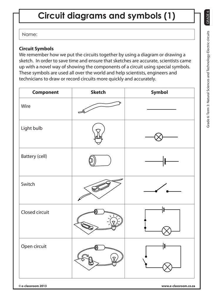 Circuit Diagram Symbols Grade 6 ~ DIAGRAM