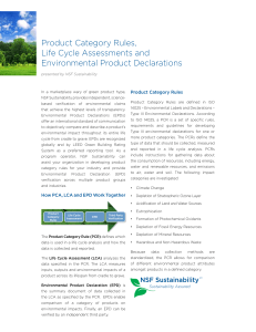 Product Category Rules, Life Cycle Assessments and Environmental